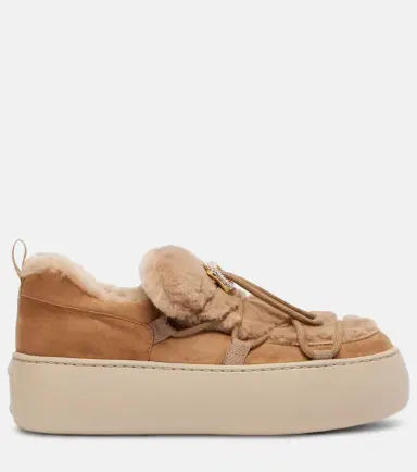 Roger Vivier Viv' Up embellished shearling and suede sneakers | Thumbnail 4 Roger Vivier Viv' Up embellished shearling and suede sneakers | Thumbnail 4
