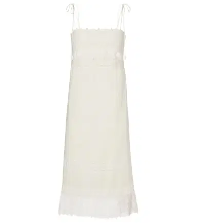 Valentino Lace-trimmed linen midi dress | Thumbnail 1 Valentino Lace-trimmed linen midi dress | Thumbnail 1