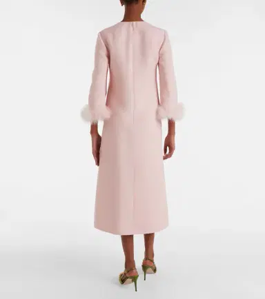 Valentino Crepe Couture feather-trimmed midi dress | Thumbnail 2