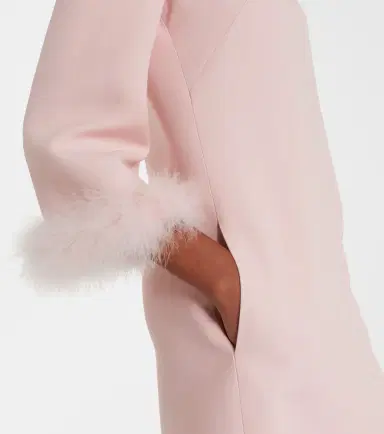 Valentino Crepe Couture feather-trimmed midi dress | Thumbnail 6