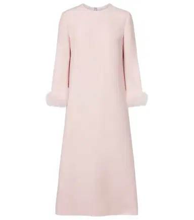 Valentino Crepe Couture feather-trimmed midi dress | Thumbnail 1