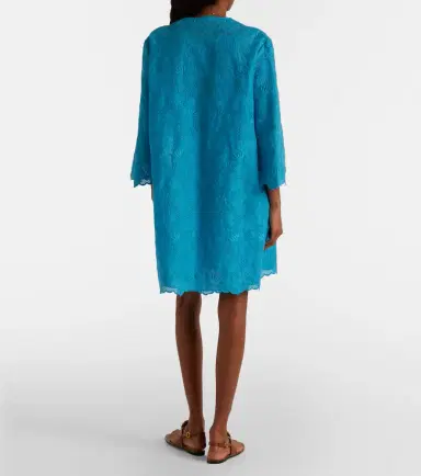 Valentino Broderie anglaise silk-trimmed cotton kaftan | Thumbnail 6 Valentino Broderie anglaise silk-trimmed cotton kaftan | Thumbnail 6