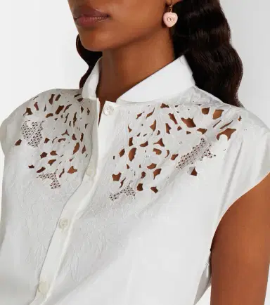 Valentino Guipure lace-trimmed cotton midi dress | Thumbnail 3