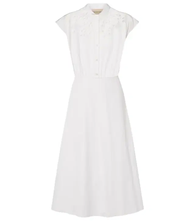 Valentino Guipure lace-trimmed cotton midi dress
