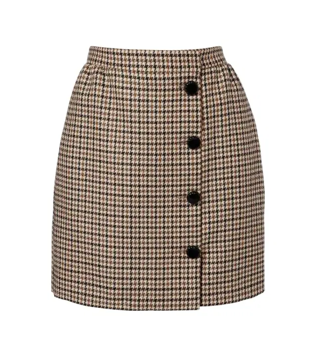 Houndstooth virgin wool miniskirt