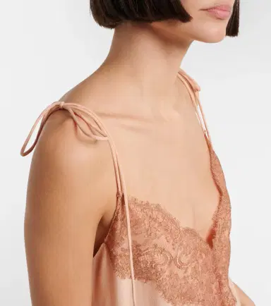 Valentino Lace-trimmed silk crêpe de chine camisole | Thumbnail 4