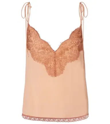 Valentino Lace-trimmed silk crêpe de chine camisole | Thumbnail 1