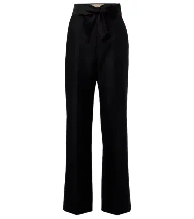 Valentino Bow-detail wool and mohair straight pants | Thumbnail 1 Valentino Bow-detail wool and mohair straight pants | Thumbnail 1