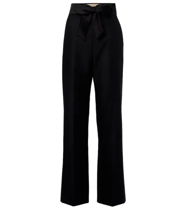 Valentino Bow-detail wool and mohair straight pants