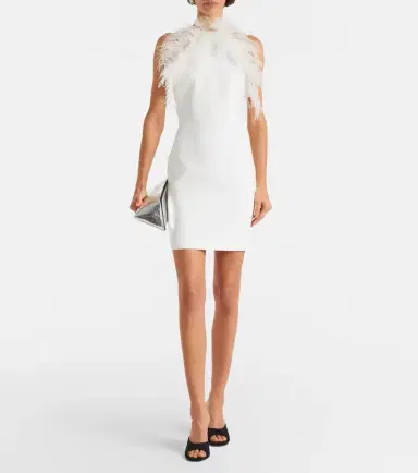 The Attico Feather-trimmed cady minidress | Thumbnail 4 The Attico Feather-trimmed cady minidress | Thumbnail 4