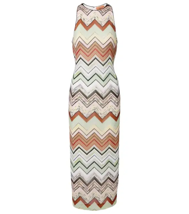 Zigzag knitted midi dress