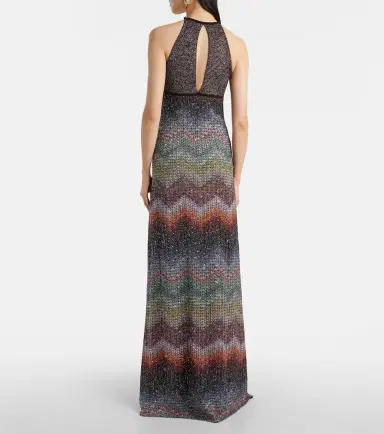 Missoni Zigzag halterneck lamé maxi dress | Thumbnail 4