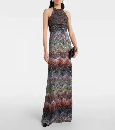 Missoni Zigzag halterneck lamé maxi dress | Thumbnail 5