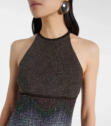 Missoni Zigzag halterneck lamé maxi dress | Thumbnail 6