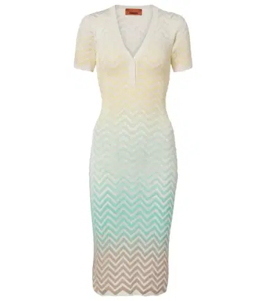 Missoni Zigzag knitted cotton-blend midi dress | Thumbnail 1