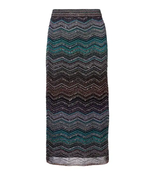 Missoni Zigzag lamé midi skirt