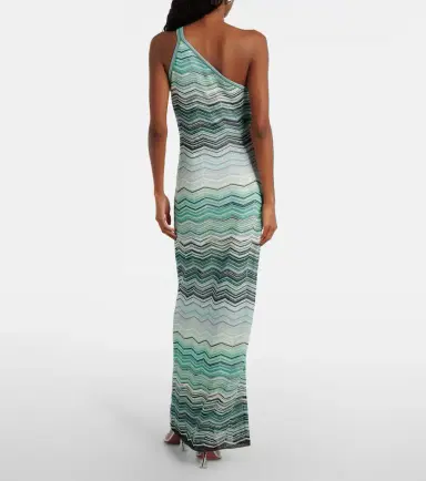 Missoni Zigzag one-shoulder lamé maxi dress | Thumbnail 3 Missoni Zigzag one-shoulder lamé maxi dress | Thumbnail 3