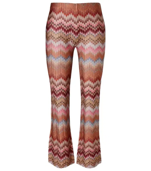 Zigzag high-rise cropped slim pants