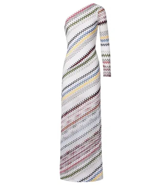 Missoni Zigzag asymmetric maxi dress