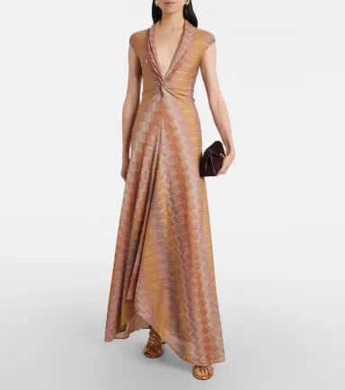 Missoni Gathered asymmetric lamé maxi dress | Thumbnail 2