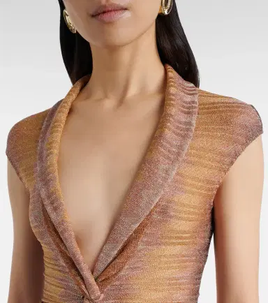 Missoni Gathered asymmetric lamé maxi dress | Thumbnail 3