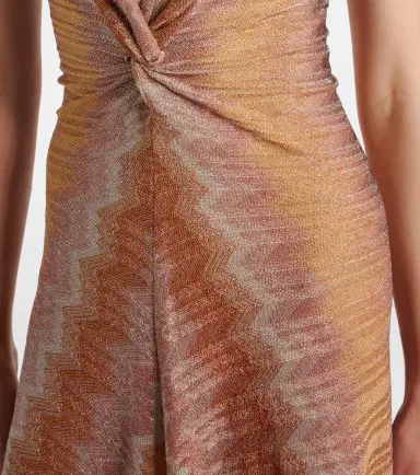 Missoni Gathered asymmetric lamé maxi dress | Thumbnail 4