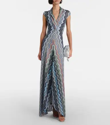 Missoni Zigzag gathered knitted maxi dress | Thumbnail 2