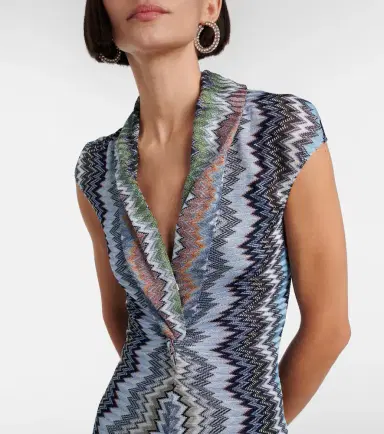 Missoni Zigzag gathered knitted maxi dress | Thumbnail 3