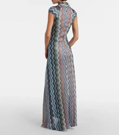 Missoni Zigzag gathered knitted maxi dress | Thumbnail 4