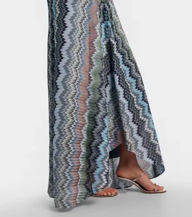 Missoni Zigzag gathered knitted maxi dress | Thumbnail 5