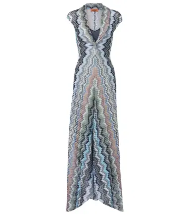 Missoni Zigzag gathered knitted maxi dress | Thumbnail 1