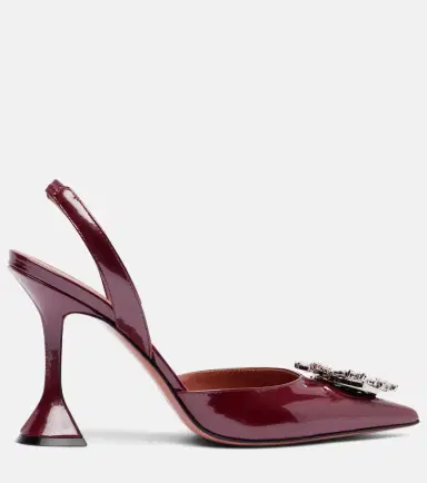 Amina Muaddi Begum 95 patent leather slingback pumps | Thumbnail 2