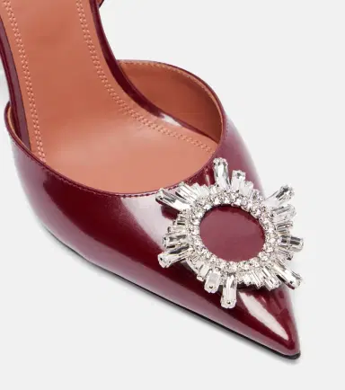 Amina Muaddi Begum 95 patent leather slingback pumps | Thumbnail 4