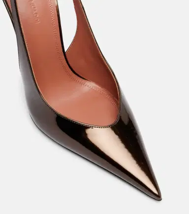 Amina Muaddi Anok 105 mirrored leather slingback pumps | Thumbnail 4
