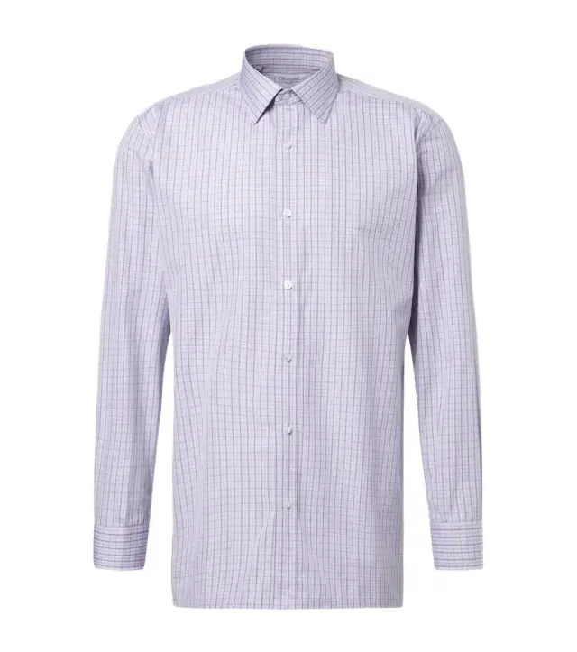 Checked cotton poplin shirt