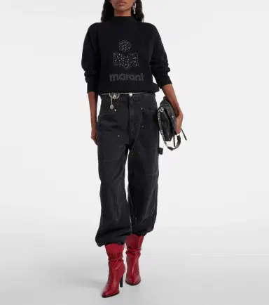 Marant Étoile Moby logo cotton-blend fleece sweatshirt | Thumbnail 2 Marant Étoile Moby logo cotton-blend fleece sweatshirt | Thumbnail 2