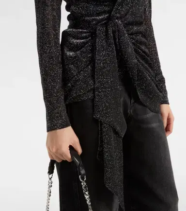 Isabel Marant Cinay lamé wrap top | Thumbnail 2 Isabel Marant Cinay lamé wrap top | Thumbnail 2