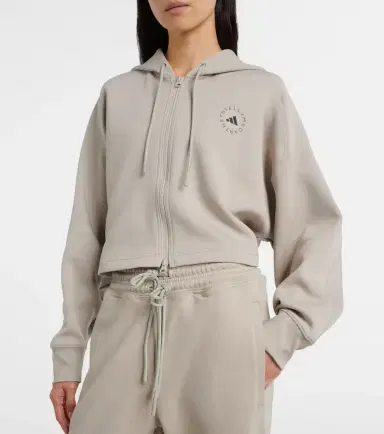 Adidas by Stella McCartney Logo cotton-blend jersey hoodie | Thumbnail 3