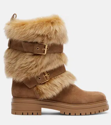 Gianvito Rossi Maverick suede and shearling biker boots | Thumbnail 2 Gianvito Rossi Maverick suede and shearling biker boots | Thumbnail 2