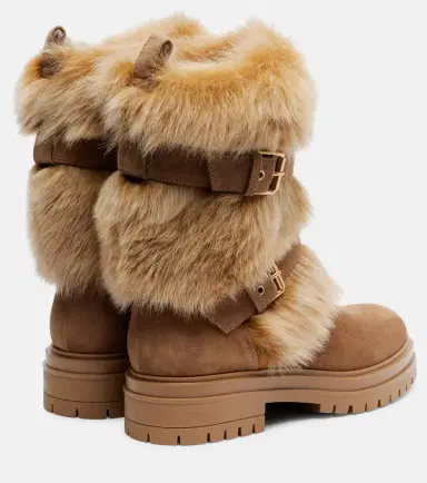 Gianvito Rossi Maverick suede and shearling biker boots | Thumbnail 3 Gianvito Rossi Maverick suede and shearling biker boots | Thumbnail 3