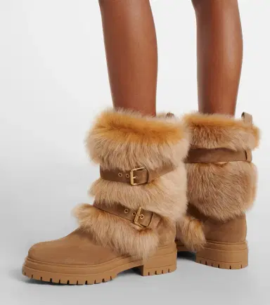 Gianvito Rossi Maverick suede and shearling biker boots | Thumbnail 6 Gianvito Rossi Maverick suede and shearling biker boots | Thumbnail 6