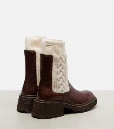 Jimmy Choo Tamia cable-knit leather ankle boots | Thumbnail 2