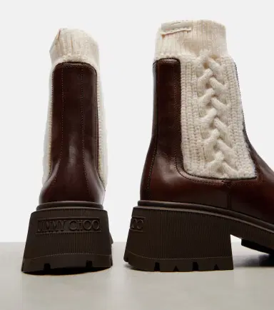 Jimmy Choo Tamia cable-knit leather ankle boots | Thumbnail 3