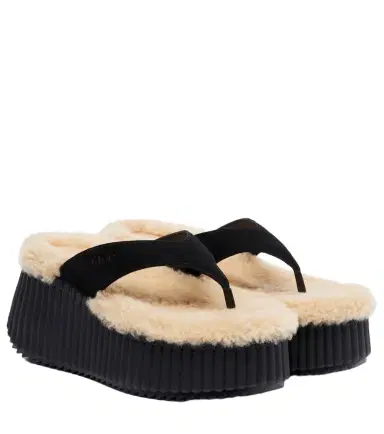 Chloe Chloé Nama 80 suede platform thong sandals | Thumbnail 1