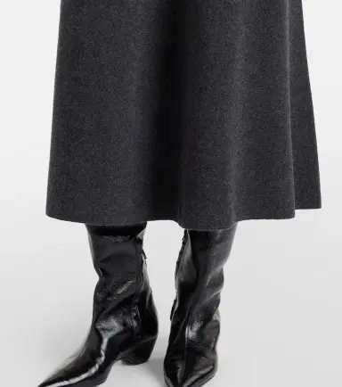 Jardin des Orangers Wool and cashmere midi skirt | Thumbnail 3