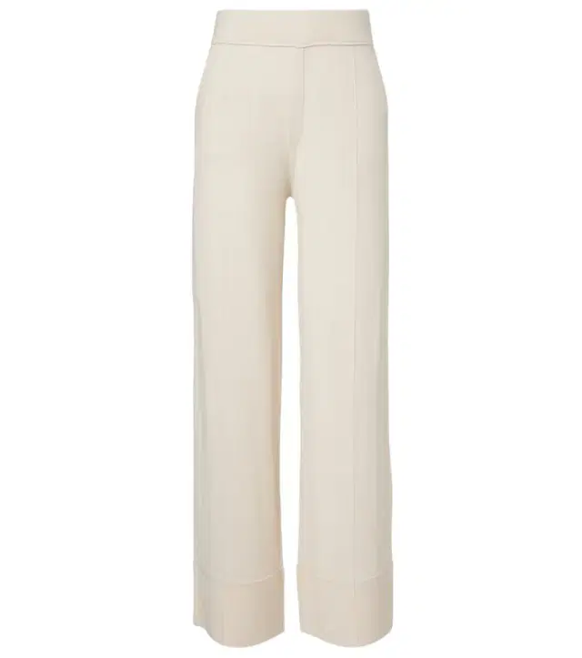 Wool and cashmere wide-leg pants