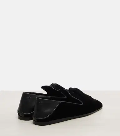 Jimmy Choo Eliot Slipper leather-trimmed velvet slip-on shoes | Thumbnail 2