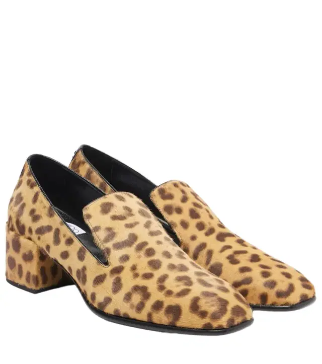 Eliot Slipper 45 leopard-print calf hair pumps