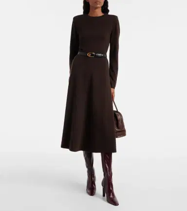 Jardin des Orangers Wool and cashmere midi skirt | Thumbnail 4