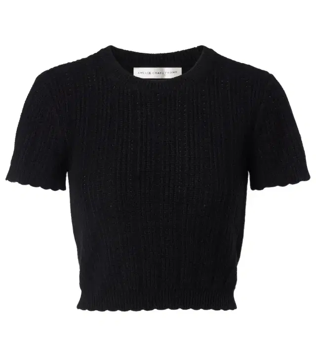Frame x Amelia Gray The Getaway cashmere crop top